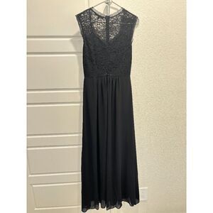 Miusol Women's black Formal Floral Lace Evening Party Maxi Dress size Medium